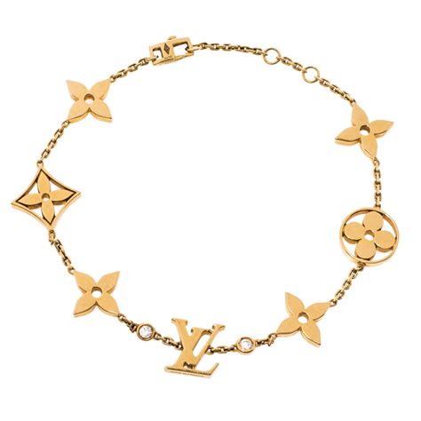 IDYLLE BLOSSOM MONOGRAM BRACELET, YELLOW GOLD 